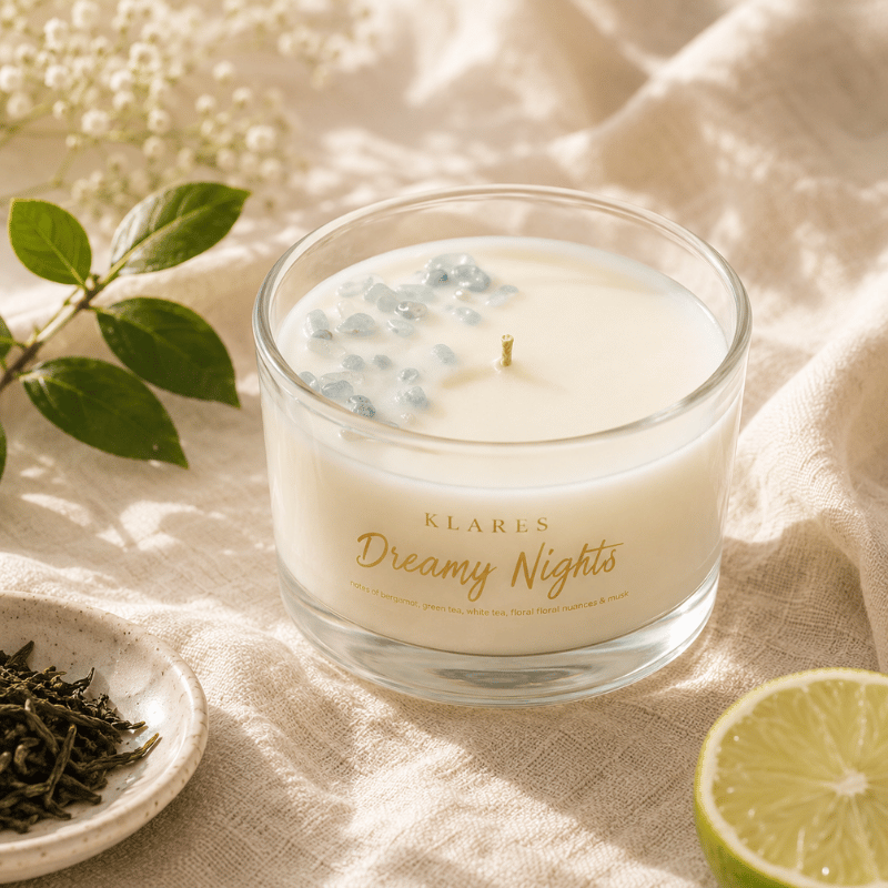 Dreamy Nights Scented Candle 100g | White Tea & Bergamot