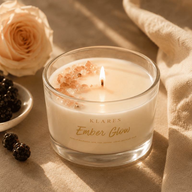 Ember Glow Scented Candle 100g | Blackcurrant, Rose & Vanilla