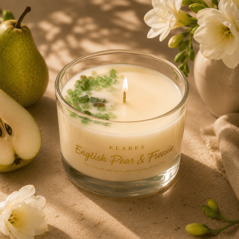 English Pear & Freesia Scented Candle 100g