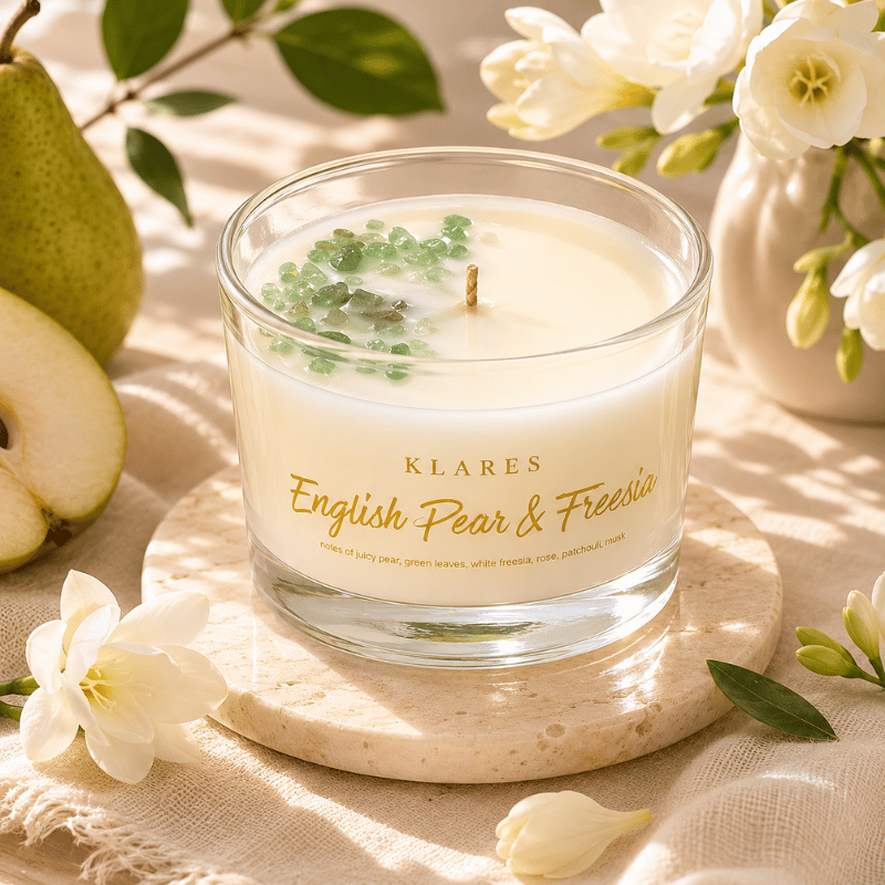 English Pear & Freesia Scented Candle 100g