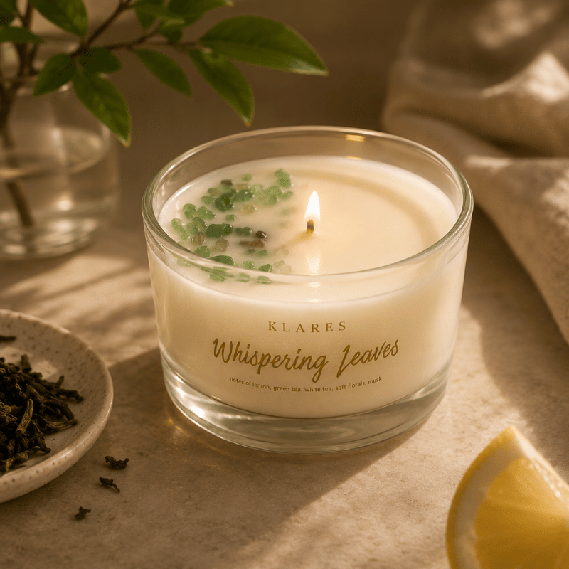 Whispering Leaves Scented Candle 100g | Green Tea & Cedarwood