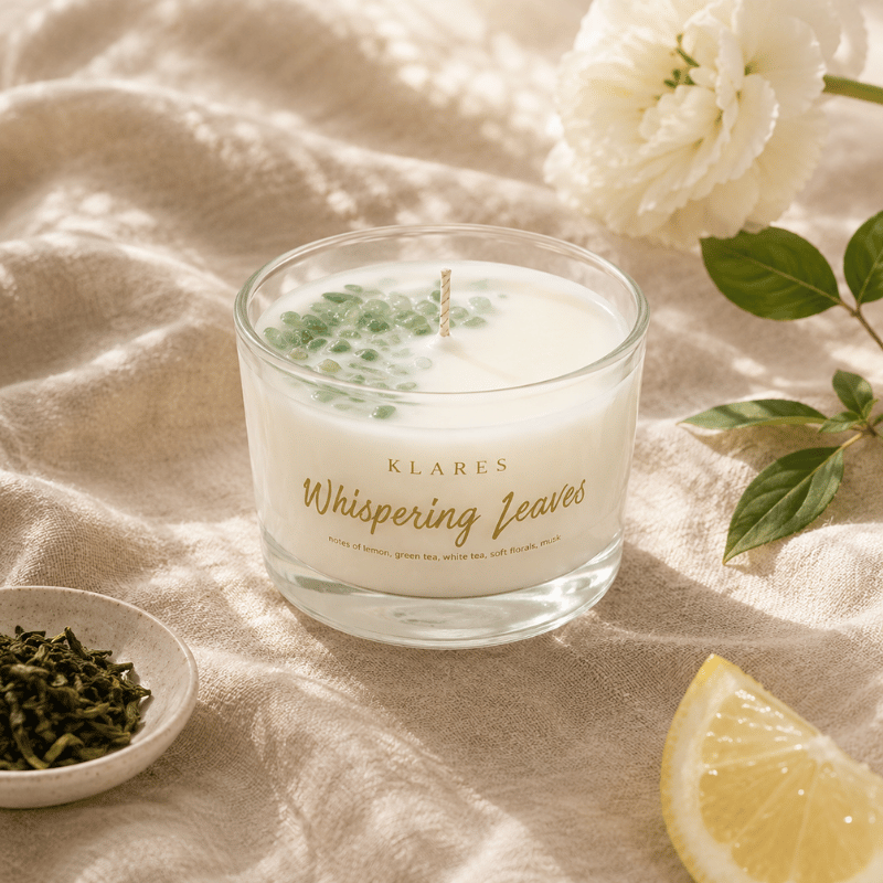 Whispering Leaves Scented Candle 100g | Green Tea & Cedarwood