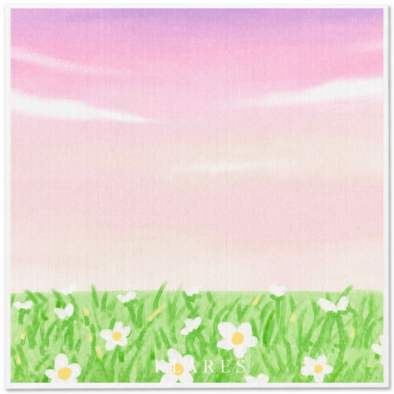 Swedish Dish Cloth – Daisy Meadow at Dusk