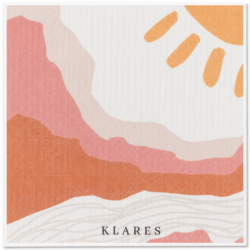 Swedish Dish Cloth – Boho Terracotta Sun