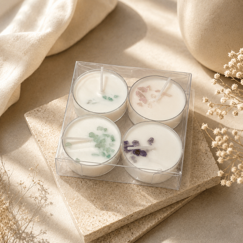 Crystal Tealight Candle Gift Set (4 x 20g)