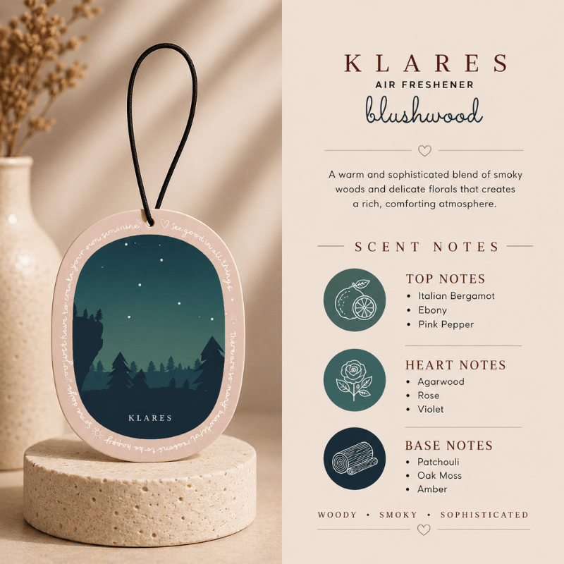Blushwood Wardrobe Air Freshener | Bergamot, Agarwood & Amber