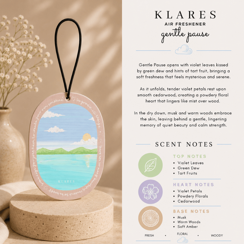 Gentle Pause Wardrobe Air Freshener | Violet Leaves, Cedarwood & Musk