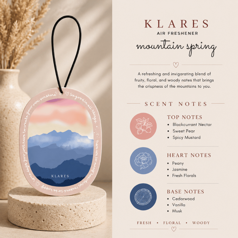 Mountain Spring Wardrobe Air Freshener | Blackcurrant, Peony & Vanilla