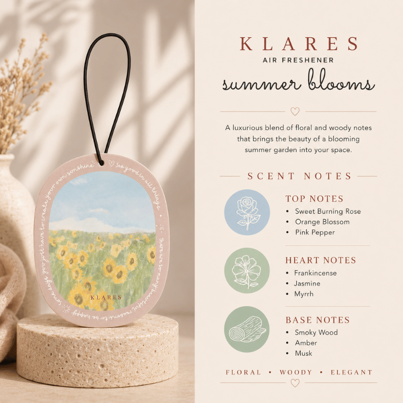 Summer Blooms Wardrobe Air Freshener | Rose, Frankincense & Myrrh