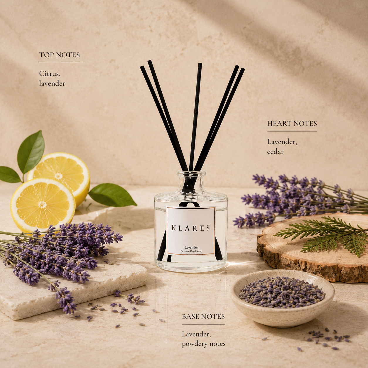 Lavender Reed Diffuser 100ml | Lavender, Cedar & Powdery Notes