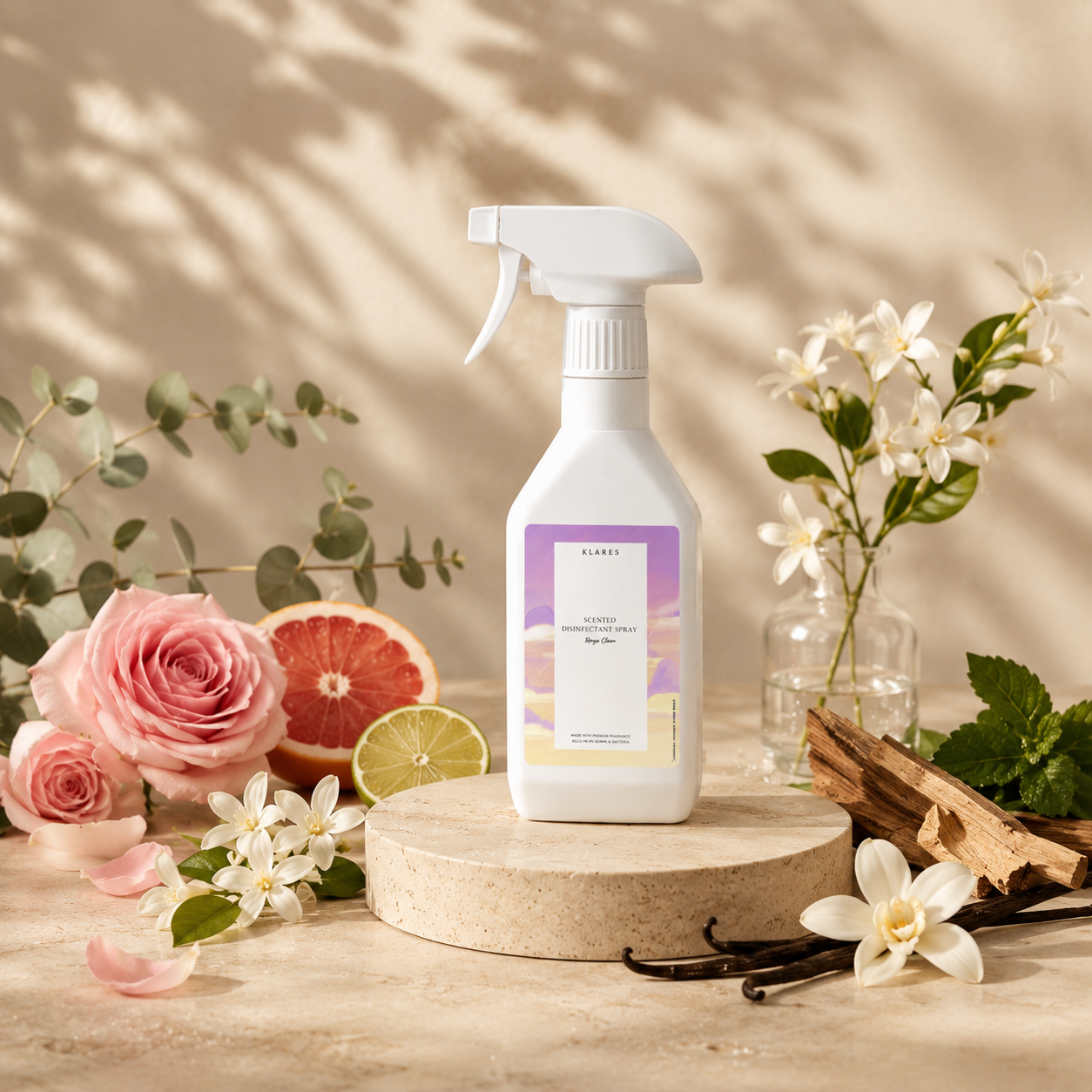 Magic Clover Hand & Surface Sanitizer 400ml | Citrus, Rose & Patchouli