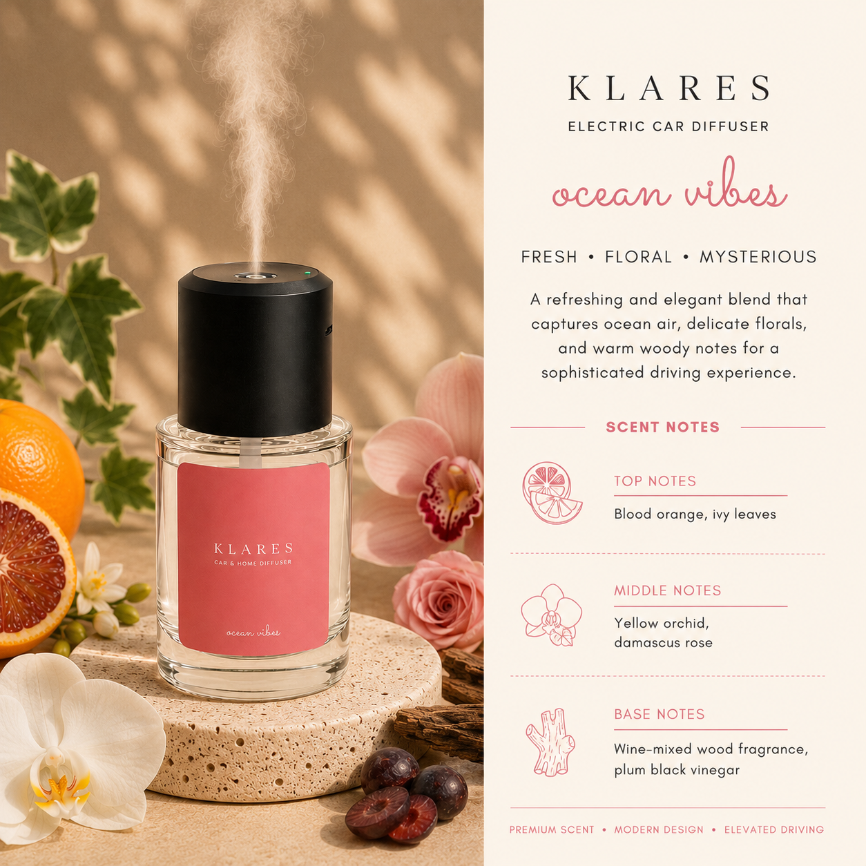 Ocean Vibes Electric Mist Diffuser 130ml | Fresh Fruits, Soft Florals, Sandalwood