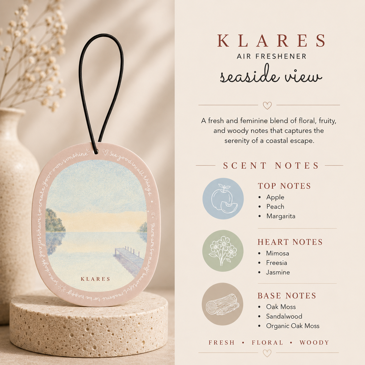 Seaside View Wardrobe Air Freshener | Apple, Freesia & Sandalwood