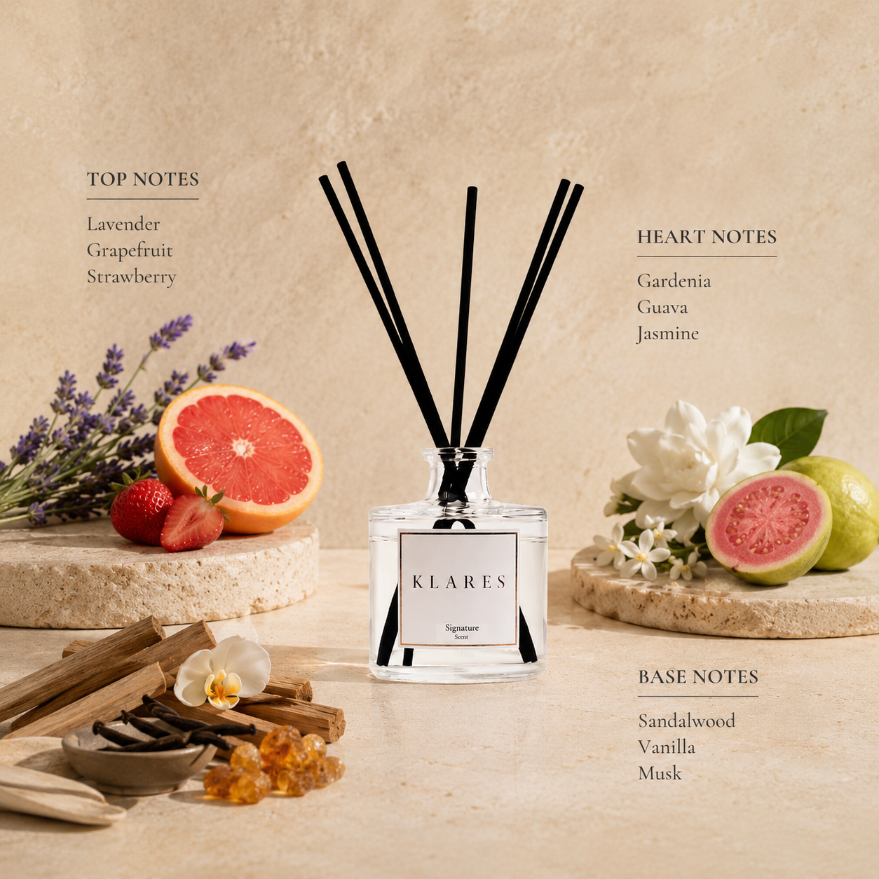 Signature Scent Reed Diffuser 100ml | Lavender, Guava & Sandalwood