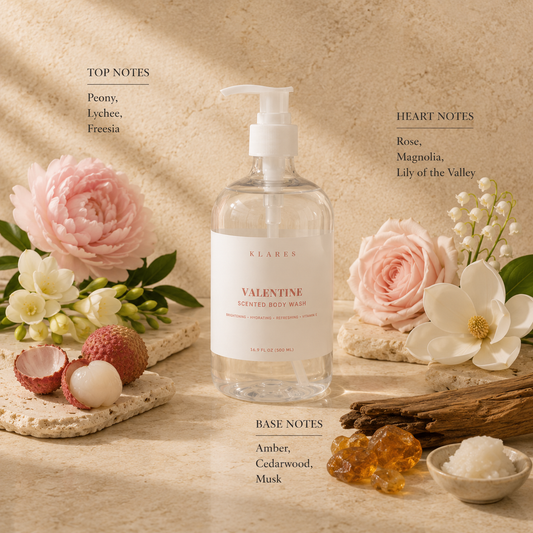 Valentine Scented Body Wash 500ml | Peony, Rose & White Musk
