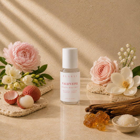 Valentine Scented Body Wash 50ml | Peony, Rose & White Musk
