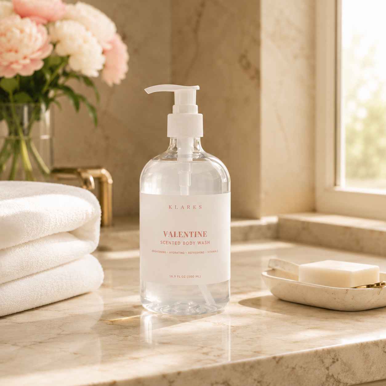 Valentine Scented Body Wash 500ml | Peony, Rose & White Musk