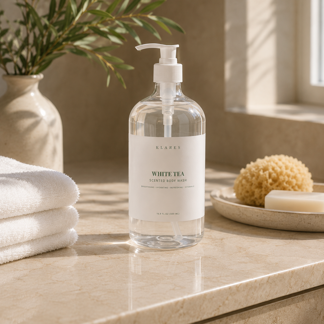 White Tea Scented Body Wash 500ml | Bergamot, White Tea