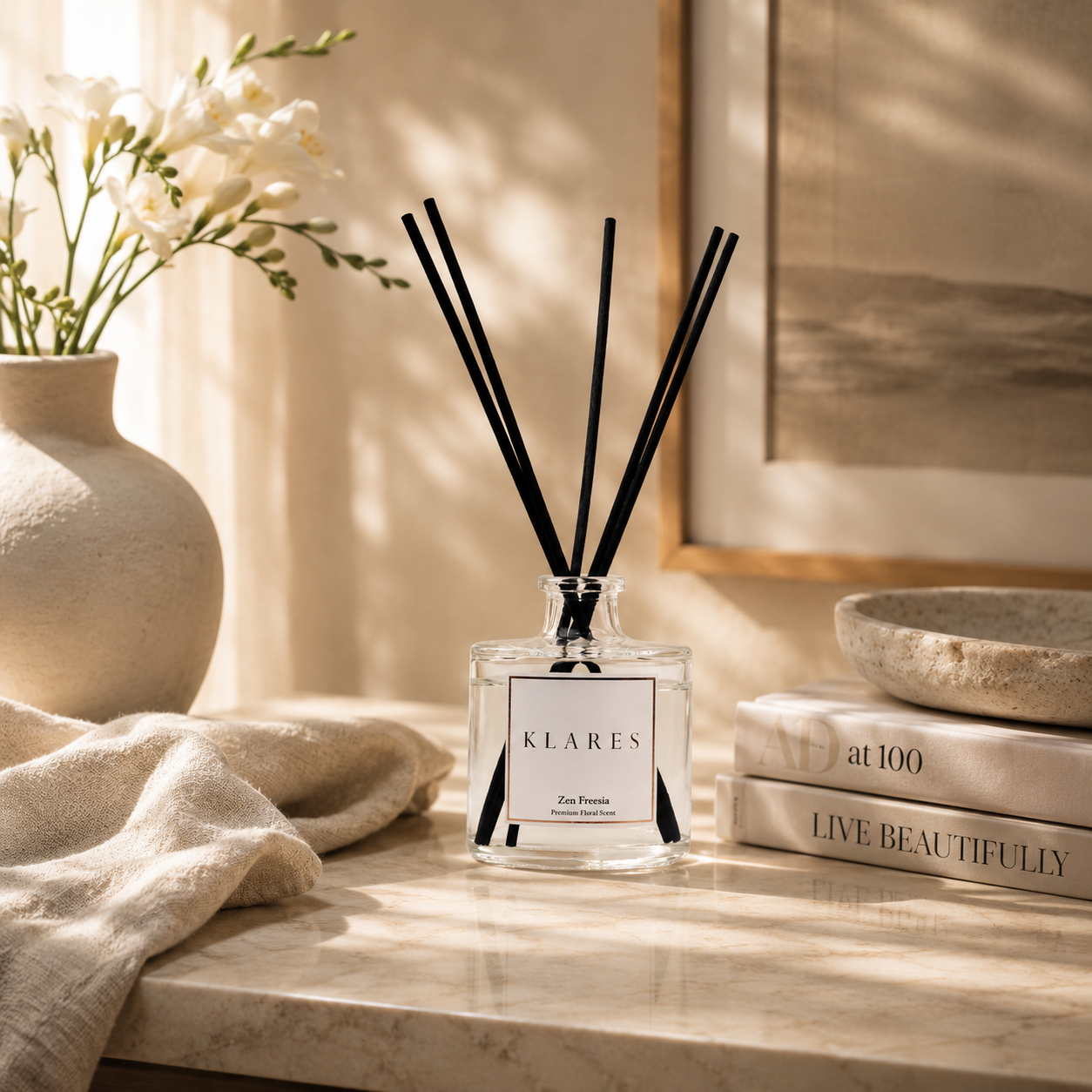 Zen Freesia Reed Diffuser 100ml | Freesia, Yuzu & Cedarwood
